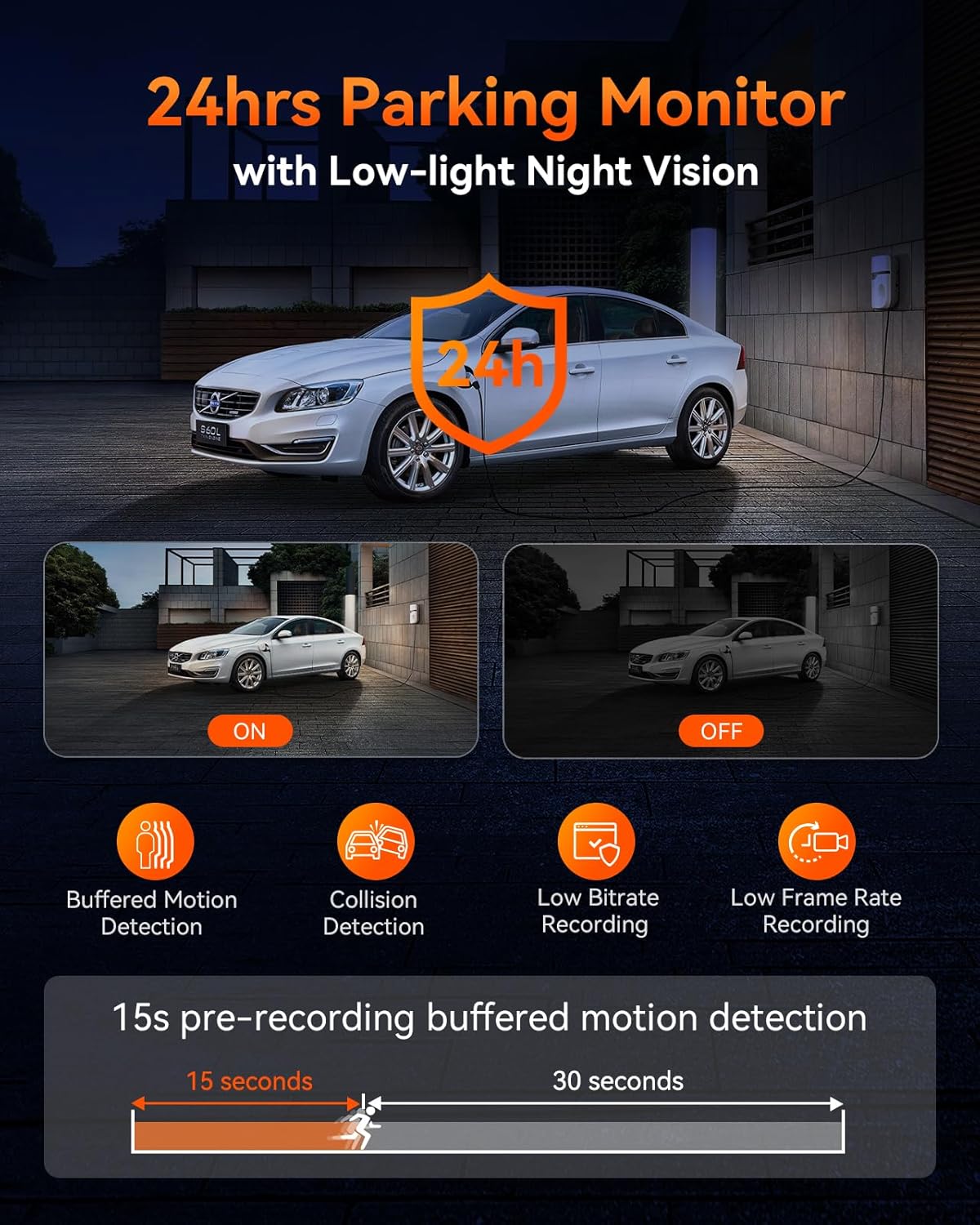 3-Channel (Front + Rear + Interior) Dash Cam Kit - Vantrue Element 3 (E3) Compact 3-Channel Dash Cam for Front, Inside and Rear Recording