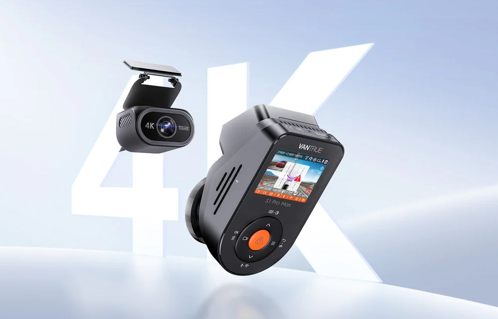 4K-Dual (Front + Rear) Dash Cam Kit - Vantrue S1 Pro Max | True Dual-4K, AI-Powered Dash Cam w/ PlatePix